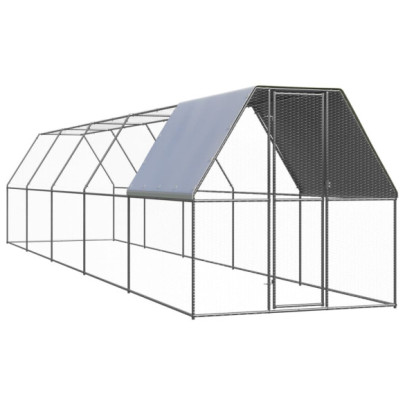 Coteț de exterior pentru păsări - 2x10x2 m - oțel zincat