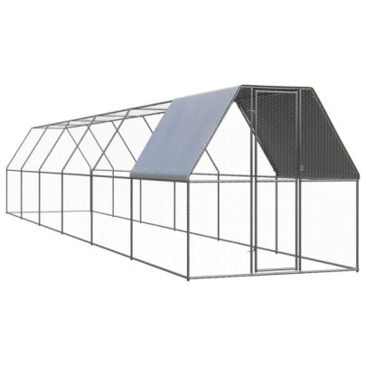 Coteț de exterior pentru păsări - 2x12x2 m - oțel zincat