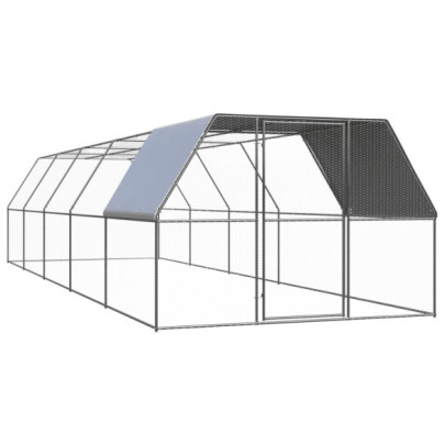 Coteț de păsări pentru exterior - 3x10x2 m - oțel zincat