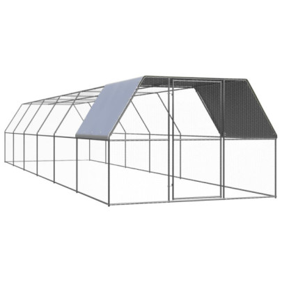 Coteț de păsări pentru exterior - 3x12x2 m - oțel zincat