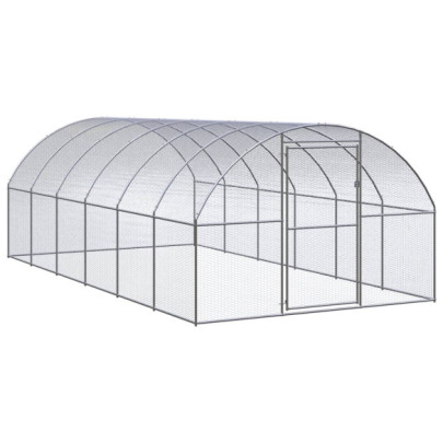 Coteț de găini pentru exterior - 3x6x2 m - oțel zincat