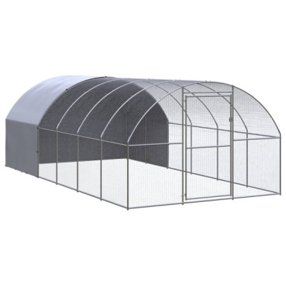 Coteț de găini pentru exterior - 3x6x2 m - oțel zincat
