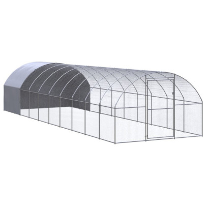 Coteț de găini pentru exterior - 3x10x2 m - oțel zincat