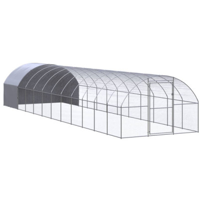 Coteț de găini pentru exterior - 3x12x2 m - oțel zincat