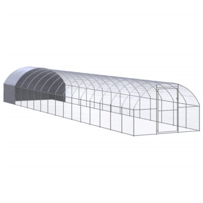 Coteț de găini pentru exterior - 3x16x2 m - oțel zincat