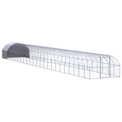 Coteț de găini pentru exterior - 3x24x2 m - oțel zincat