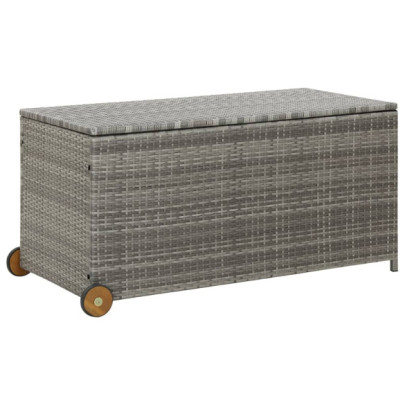 Ladă depozitare grădină - gri deschis - 120x65x61 cm - poliratan