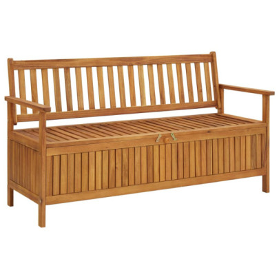 Bancă de depozitare grădină - 148 cm - lemn masiv de acacia