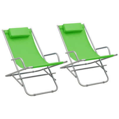 Scaune balansoar - 2 buc. - verde - oțel
