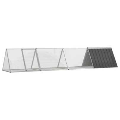 Cușcă pentru iepuri - antracit 403,5x80,5x71 cm oțel galvanizat