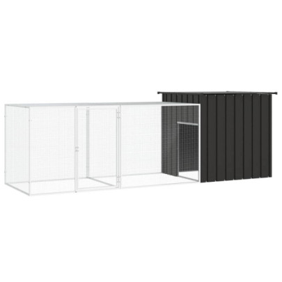 Coteț pentru păsări - antracit - 300x91x100 cm - oțel galvanizat