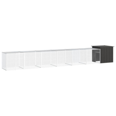 Coteț pentru păsări - antracit - 700x91x100 cm - oțel galvanizat