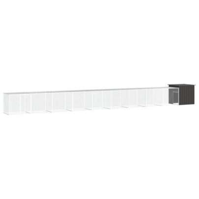 Coteț pentru păsări - antracit - 1000x91x100 cm - oțel galvanizat