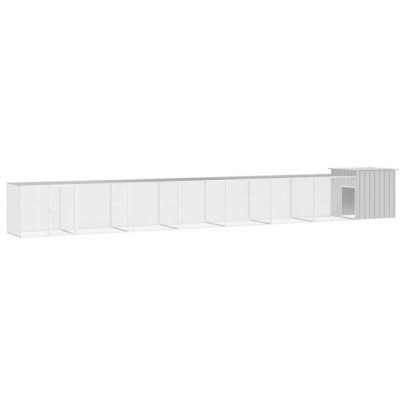 Coteț pentru păsări - gri - 700x91x100 cm - oțel galvanizat