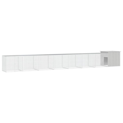 Coteț pentru păsări - gri - 800x91x100 cm - oțel galvanizat
