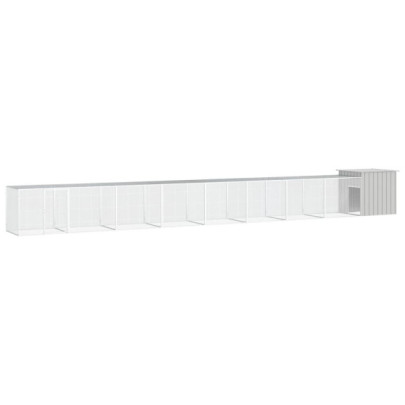 Coteț pentru păsări - gri - 900x91x100 cm - oțel galvanizat