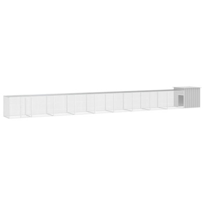 Coteț pentru păsări - gri - 1000x91x100 cm - oțel galvanizat