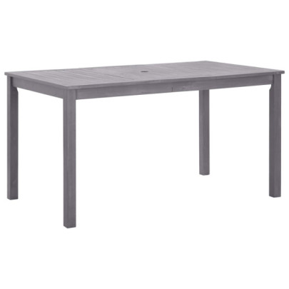 Masă de grădină - gri - 140 x 80 x 74 cm - lemn masiv de acacia