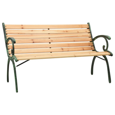 Bancă de grădină - 123 cm - fontă și lemn masiv de brad