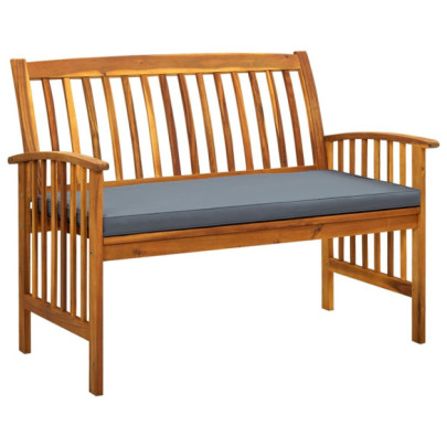 Bancă de grădină cu perne - 119 cm - lemn masiv de acacia