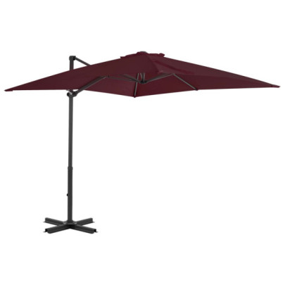 Umbrelă în consolă cu stâlp din aluminiu - bordo - 250x250 cm