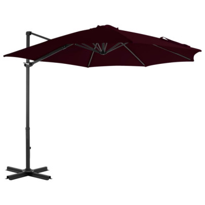 Umbrelă consolă de grădină - stâlp din aluminiu - roșu - 300 cm