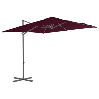 Umbrelă în consolă cu stâlp din aluminiu - bordo - 250x250 cm