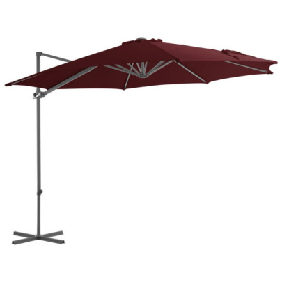 Umbrelă în consolă cu stâlp din oțel - roșu bordo - 300 cm