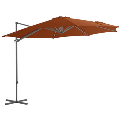 Umbrelă în consolă cu stâlp din oțel - cărămiziu - 300 cm