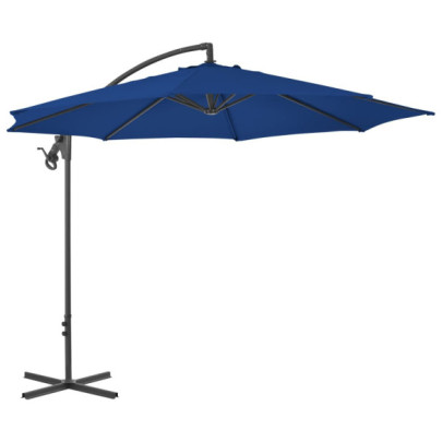 Umbrelă în consolă cu stâlp din oțel - albastru azuriu - 300 cm