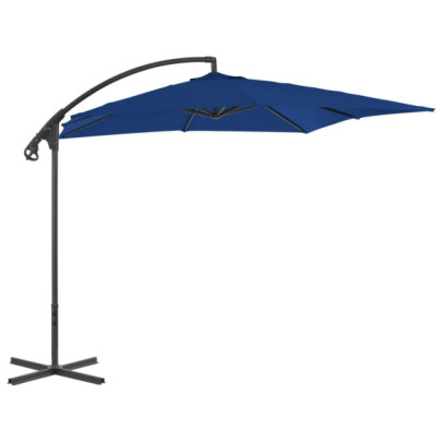 Umbrelă în consolă cu stâlp din oțel - albastru azur - 250x250 cm