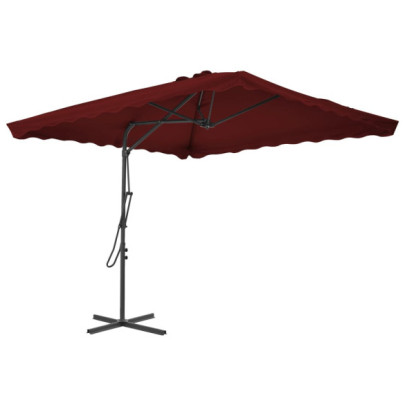 Umbrelă de grădină - stâlp din oțel - roșu bordo - 250x250x230 cm