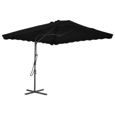 Umbrelă de grădină - stâlp din oțel - negru - 250x250x230 cm