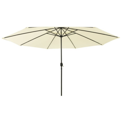 Umbrelă soare de grădină cu LED-uri - nisipiu - 400 cm