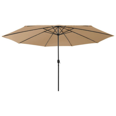Umbrelă soare de grădină cu LED-uri - taupe - 400 cm