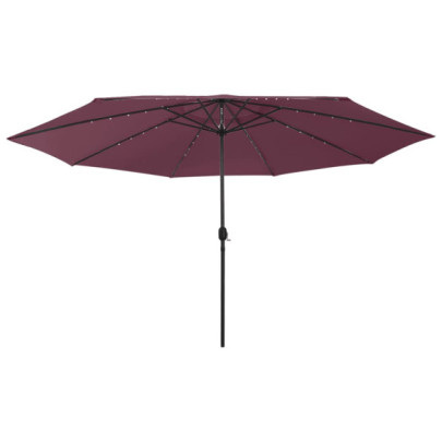 Umbrelă de soare de grădină cu LED-uri - roșu bordo - 400 cm