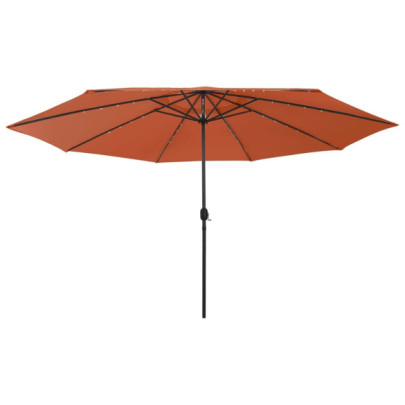 Umbrelă soare de grădină cu LED-uri - cărămiziu - 400 cm
