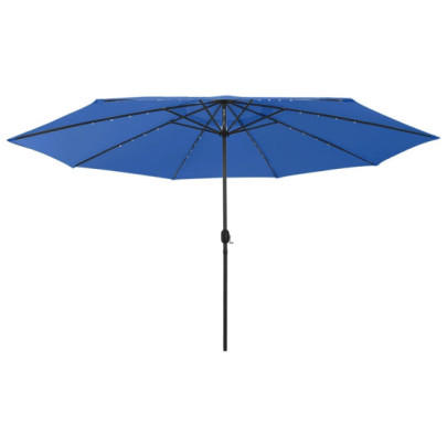 Umbrelă de soare de grădină cu LED-uri - albastru azuriu - 400 cm