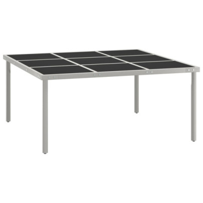 Masă de grădină - 170x170x74,5 cm - oțel și sticlă