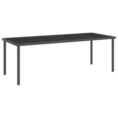 Masă de exterior - antracit - 220x90x75 cm - oțel și sticlă
