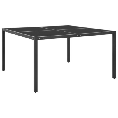 Masă de grădină - antracit - 130x130x72 cm - oțel și sticlă