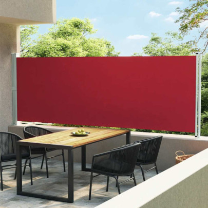 Copertină laterală retractabilă de terasă - roșu - 600 x 160 cm