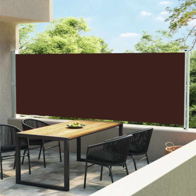 Copertină laterală retractabilă de terasă - maro - 600 x 160 cm