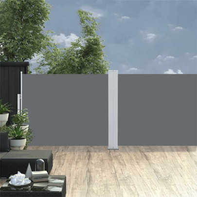 Copertină laterală retractabilă de terasă antracit 140x1200 cm