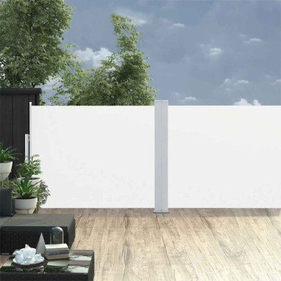 Copertină laterală retractabilă de terasă - crem - 170 x 1200 cm