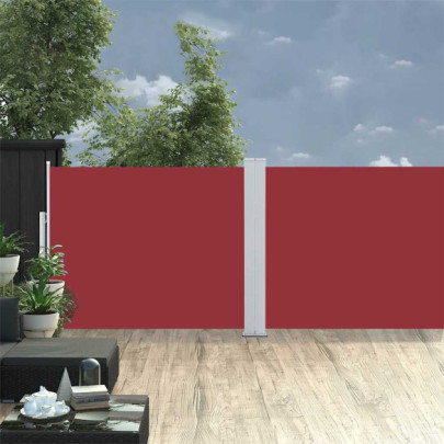 Copertină laterală retractabilă de terasă - roșu - 170 x 1200 cm