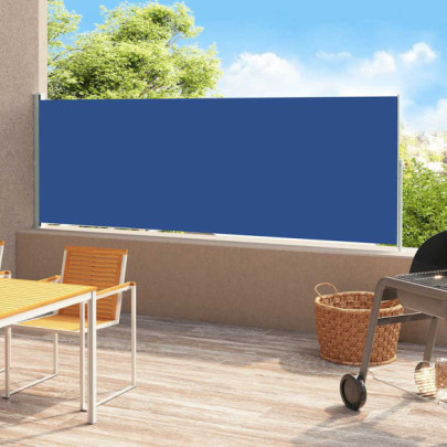 Copertină laterală retractabilă de terasă - albastru - 180x500 cm