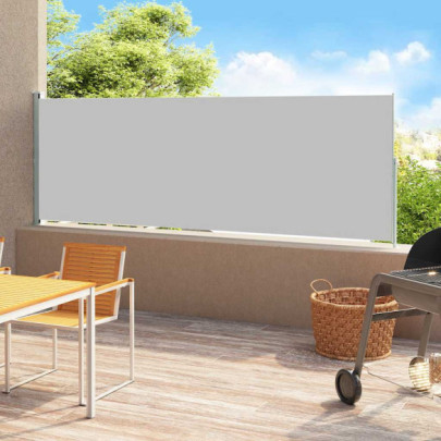 Copertină laterală retractabilă de terasă - gri - 220x500 cm