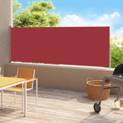 Copertină laterală retractabilă de terasă - roșu - 220x500 cm