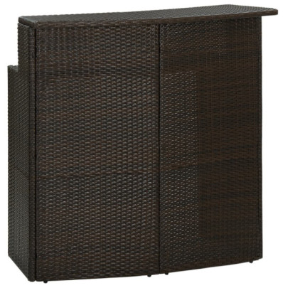 Masă de bar de grădină - maro - 120x55x110 cm - poliratan